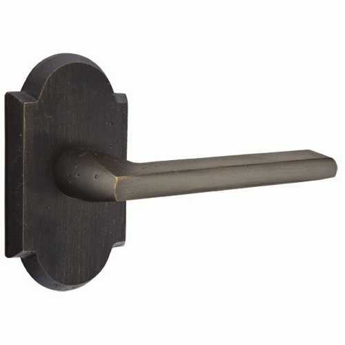 Emtek Solid Brass Sandcast Lariat Lever With Arched Rosette EMTEK