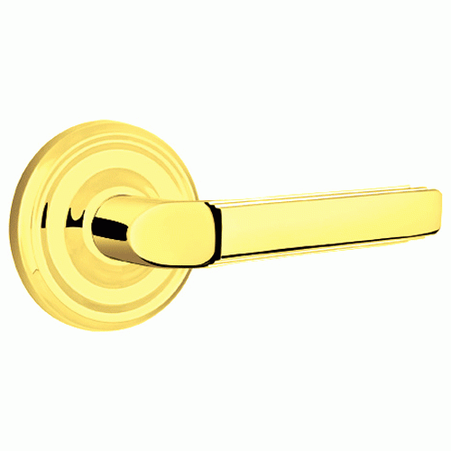 Solid Brass Milano Lever With Regular Rosette EMTEK