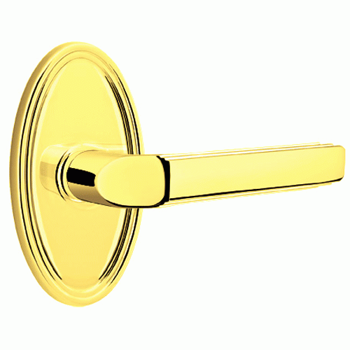 Solid Brass Milano Lever With Oval Rosette EMTEK