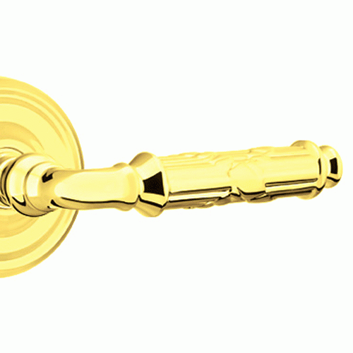 Solid Brass Ribbon & Reed Lever With Regular Rosette EMTEK