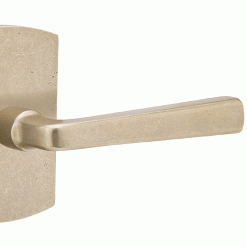 Sandcast Cimarron Lever With Rounded Rectangular Rosette EMTEK