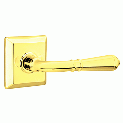 Brass Classic Hardware - Double Dummy Turino Door Lever With Quincy Rosette in Flat Black - 8531TUS19 - Emtek Hardware EMTEK