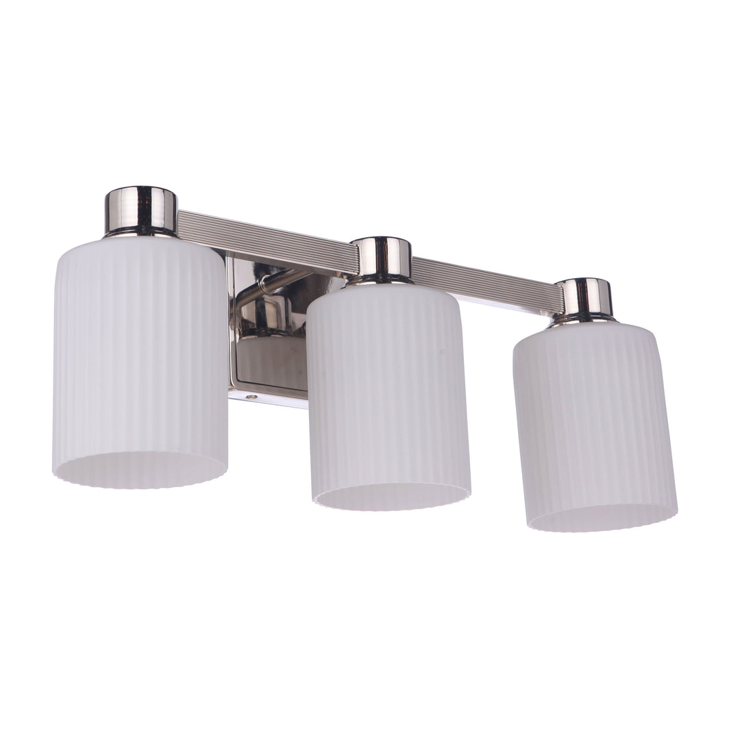 Bretton 3 Light Vanity in Polished Nickel CRAFTMADE