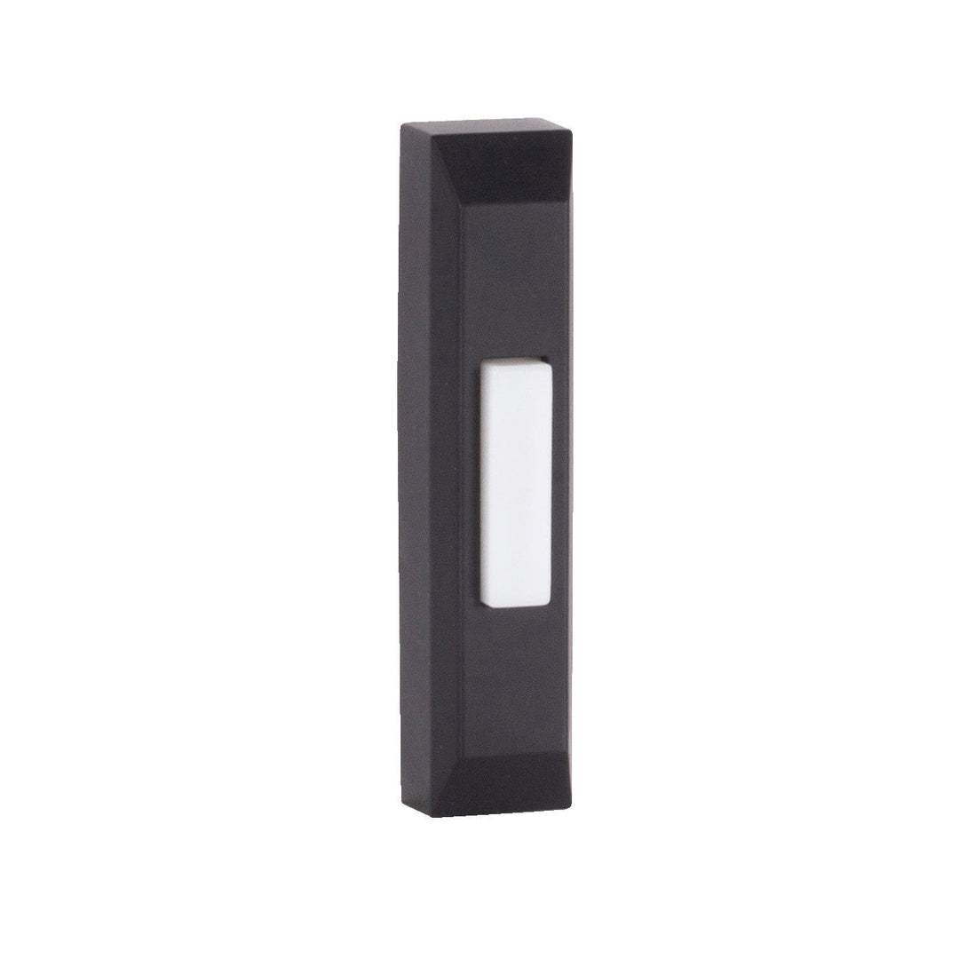 Surface Mount LED Lighted Push Button, Thin Rectangle Profile in Flat Black CRAFTMADE