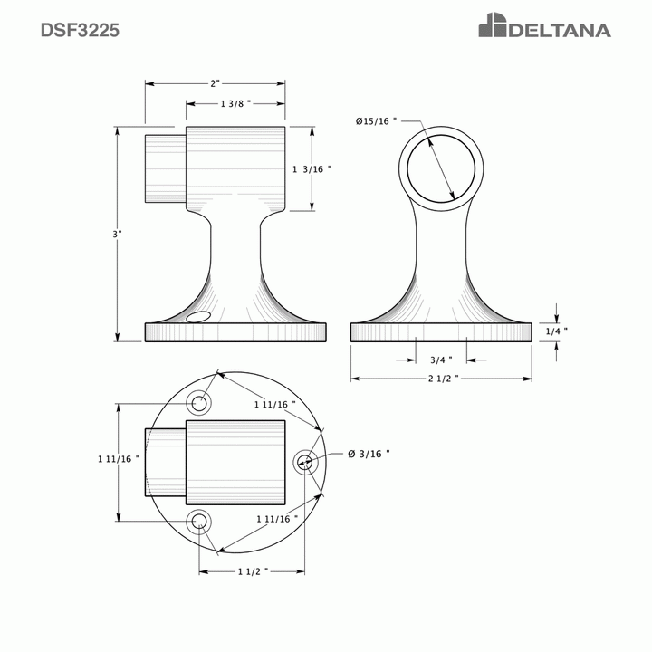 Floor Mounted Bumper Door Stop (Brushed Nickel Finish) DELTANA