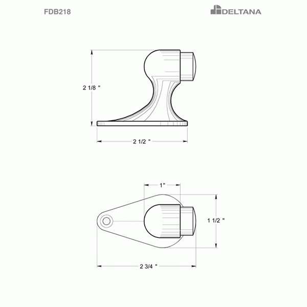 Floor Mounted Bumper Door Stop (Brushed Nickel Finish) DELTANA