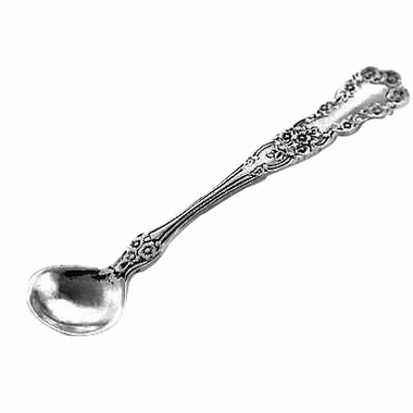 Floral Rosette Style Sterling Silver Salt Spoon COPPER MOUNTAIN HARDWARE
