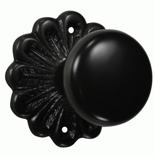 Maltesia Flower Rosette Door Set with Round Brass Door Knobs (Several Finishes Available)