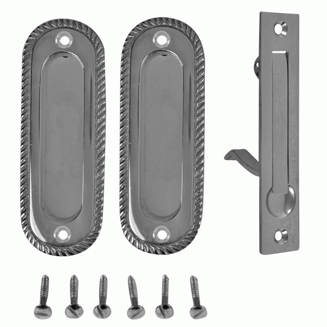 Georgian Oval Single Pocket Passage Style Door Set (Polished Chrome Finish) COPPER MOUNTAIN HARDWARE