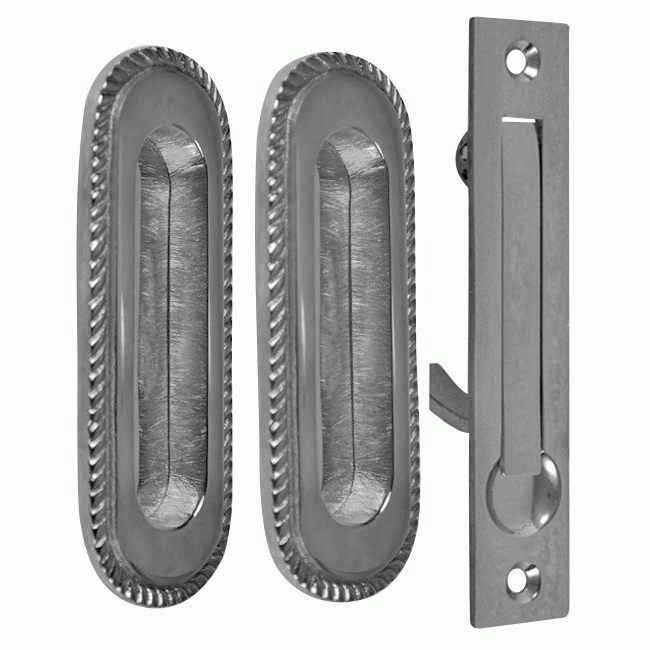 Georgian Oval Single Pocket Passage Style Door Set (Polished Chrome Finish) COPPER MOUNTAIN HARDWARE