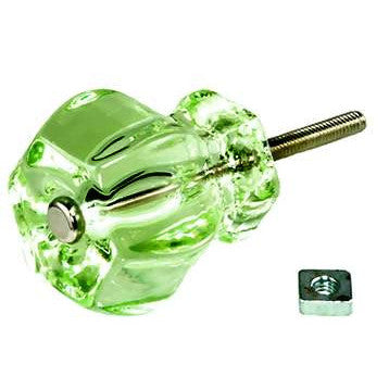 1 1/2 Inch Depression Green Glass Knobs COPPER MOUNTAIN HARDWARE