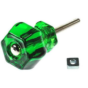 1 1/4 Inch Emerald ( Dark Green) Glass Knobs COPPER MOUNTAIN HARDWARE