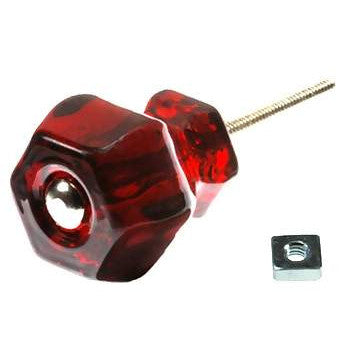 1 1/4 Inch Ruby Red Glass Knobs COPPER MOUNTAIN HARDWARE