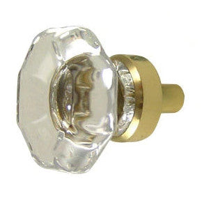 1 Inch Crystal Octagon Old Town Cabinet Knob (Polished Brass Base) COPPER MOUNTAIN HARDWARE