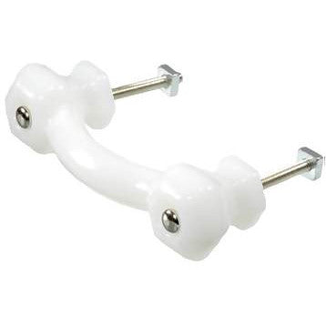 4 1/4 Inch Overall (3 Inch c-c) Genuine White Milk Glass Pulls COPPER MOUNTAIN HARDWARE