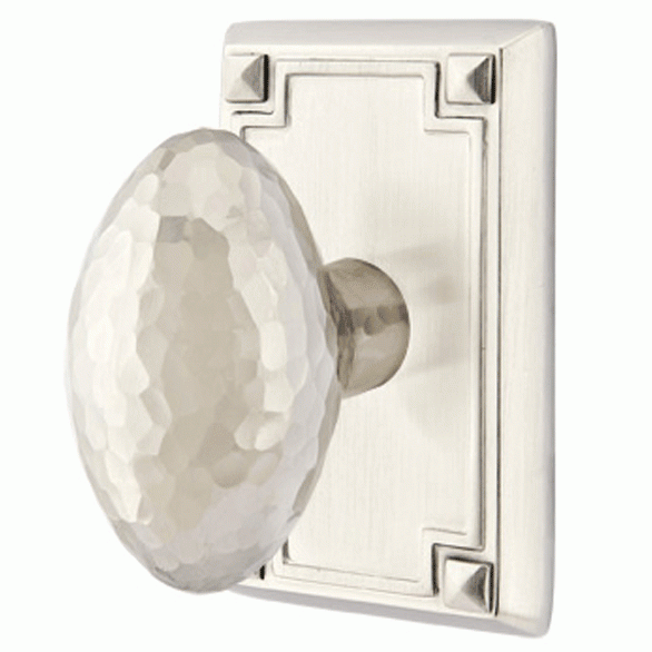 Hammered Egg Knob With Rectangular Rosette (Several Finish Options) EMTEK