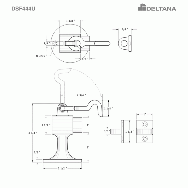 Heavy Duty Cement Floor Mounted Bumper Door Stop (Oil Rubbed Bronze) DELTANA