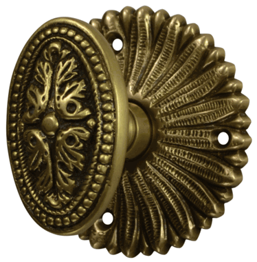 French Provincial Rosette Door Set with Avalon Oval Door Knobs (Several Finishes Available) COPPER MOUNTAIN HARDWARE