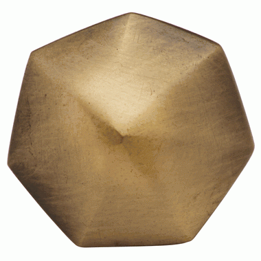 1 3/8 Inch Solid Brass Heptagonal Cabinet Knob (Antique Brass Finish) COPPER MOUNTAIN HARDWARE