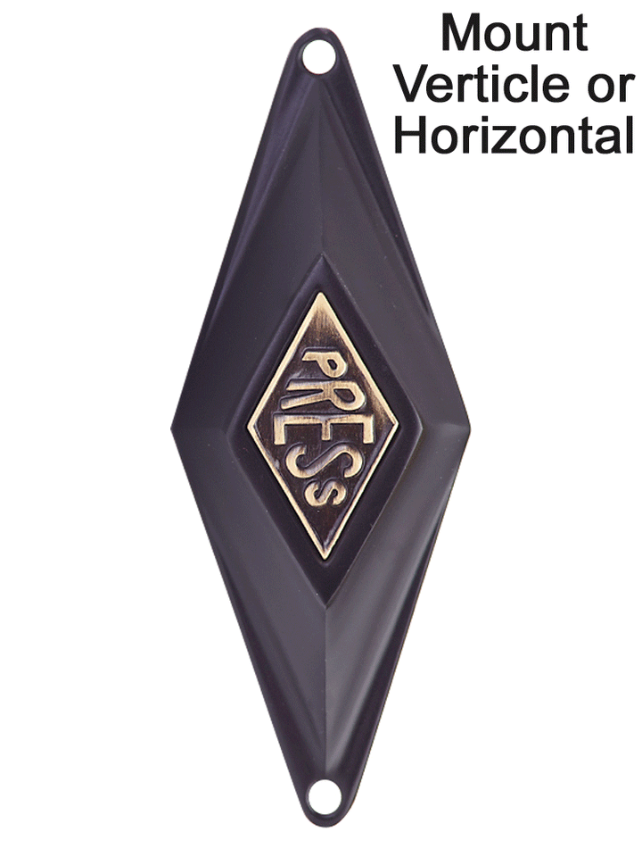 3 1/4 Inch Solid Brass Art Deco Diamond Doorbell COPPER MOUNTAIN HARDWARE