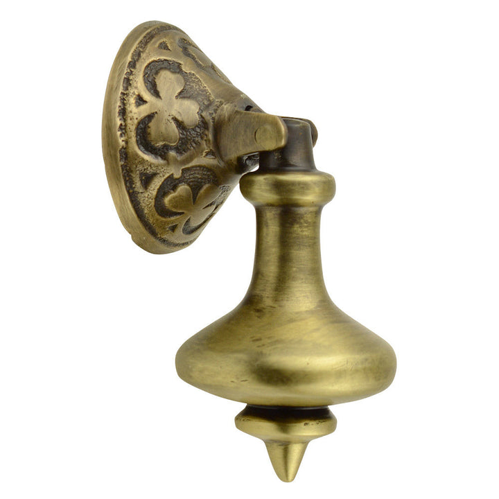 3 Inch Solid Brass Clover Drop Pull (Antique Brass Finish) COPPER MOUNTAIN HARDWARE