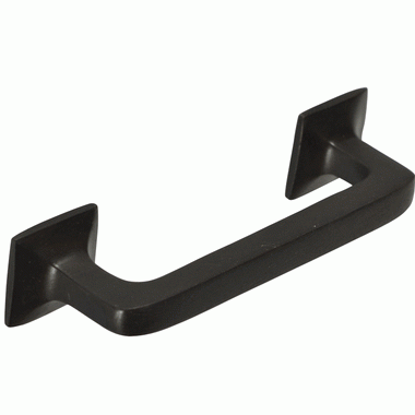 4 1/4 Inch Overall (3 Inch c-c) Solid Brass Square Traditional Pull (Oil Rubbed Bronze Finish) COPPER MOUNTAIN HARDWARE