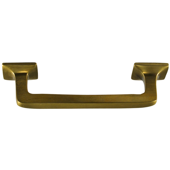 4 1/4 Inch Overall (3 Inch c-c) Solid Brass Square Traditional Pull (Antique Brass Finish) COPPER MOUNTAIN HARDWARE