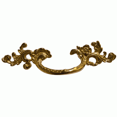 6 1/2 Inch (3.125" c-c) Filigree Rococo Pull (Polished Brass Finish) COPPER MOUNTAIN HARDWARE