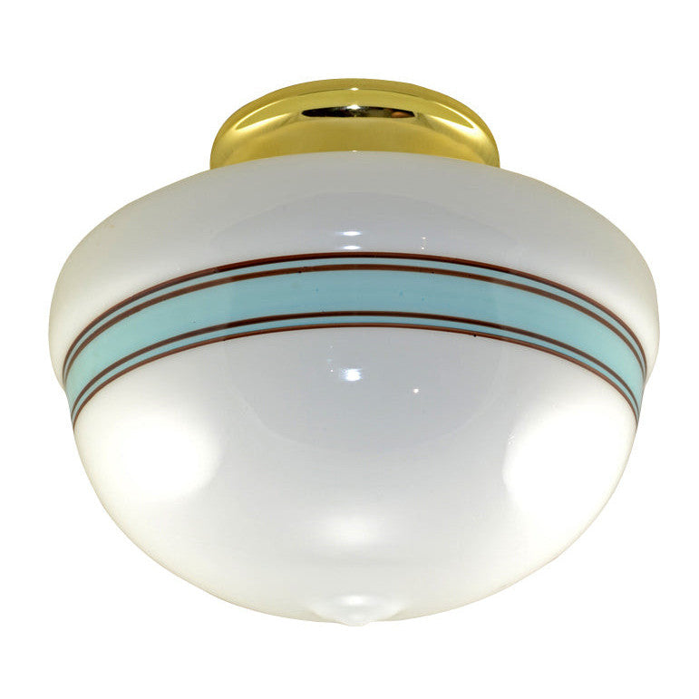 Striped Glass Overhead Light Fixture (Polished Brass Finish) Copper Mountain Hardware