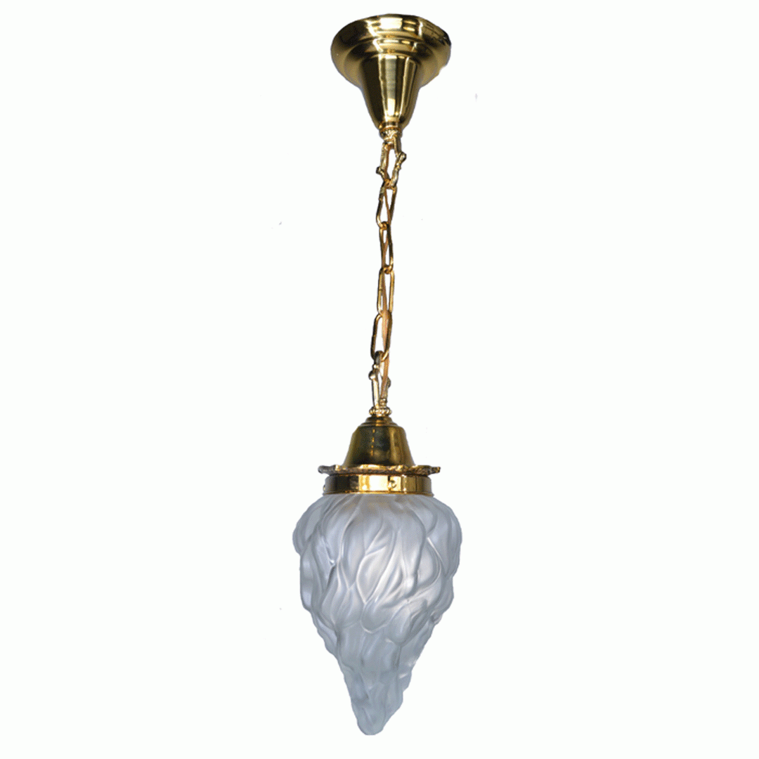 27 3/4 Inch Flame Glass Chain Pendant (Polished Brass Finish) COPPER MOUNTAIN HARDWARE