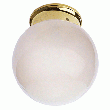 Sphere Glass Overhead Light Fixture (Polished Brass Finish) Copper Mountain Hardware