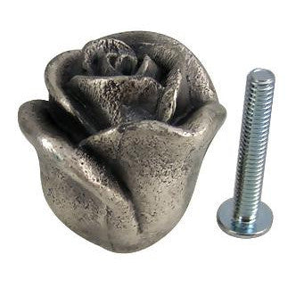 1 3/16 Inch Solid Pewter Rose Knob (Matte Pewter Finish) COPPER MOUNTAIN HARDWARE