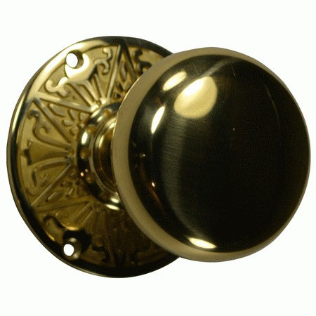 Eastlake Door Set With Round Brass Knob (Several Finishes Available)