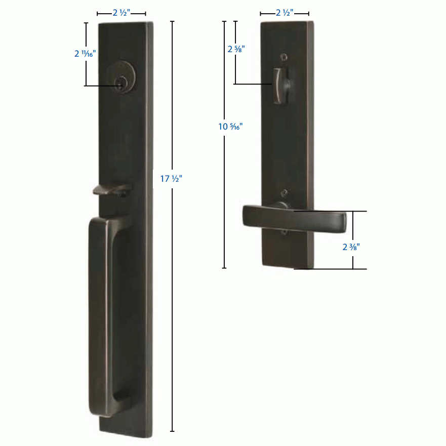 Solid Brass Lausanne Style Entryway Set (Oil Rubbed Bronze Finish) EMTEK