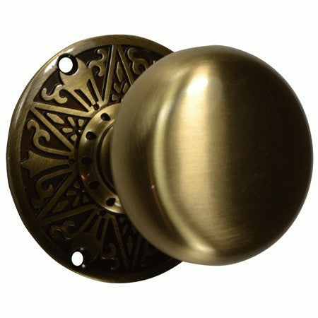 Eastlake Door Set With Round Brass Knob (Several Finishes Available)