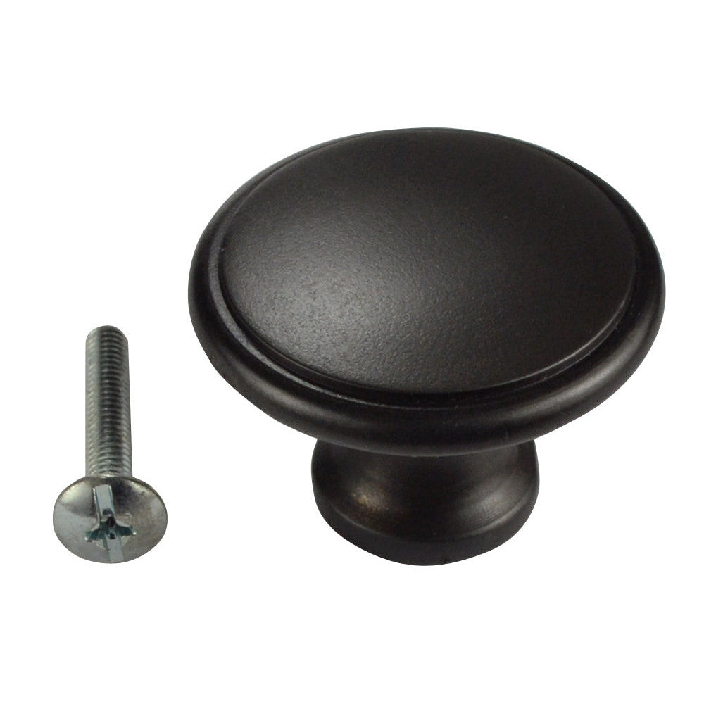 1 1/2 Inch Brass Flat Top Cabinet Knob (Oil Rubbed Bronze Finish) COPPER MOUNTAIN HARDWARE