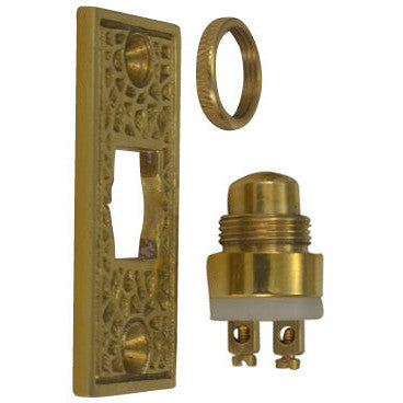 Craftsman Style Door Bell In Solid Brass (Polished Brass Finish) COPPER MOUNTAIN HARDWARE