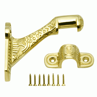 3 1/2 Inch Solid Brass Lost Cast Wax Windsor Stair Rail Bracket