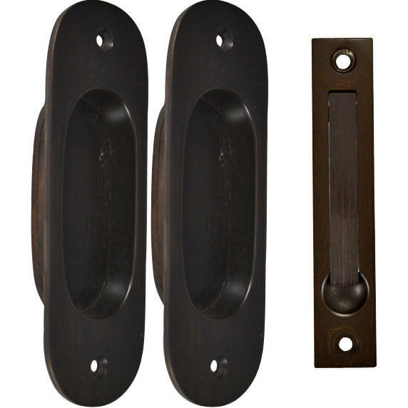 Traditional Oval Pattern Single Pocket Passage Style Door Set (Oil Rubbed Bronze Finish) COPPER MOUNTAIN HARDWARE