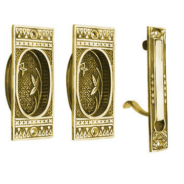 Broken Leaf Single Pocket Passage Style Door Set Polished Brass Finish COPPER MOUNTAIN HARDWARE