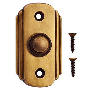 2 1/2 Inch Solid Brass Art Deco Doorbell Button