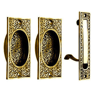 Rice Pattern Single Pocket Passage Style Door Set (Polished Brass) COPPER MOUNTAIN HARDWARE