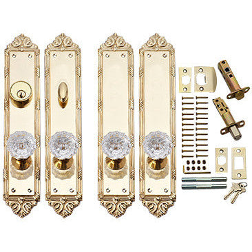 Victorian Oval Double Door Deadbolt Entryway Set (Polished Brass Finish) COPPER MOUNTAIN HARDWARE