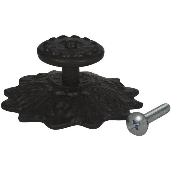 2 2/5 Inch Solid Brass Victorian Sunflower Knob (Oil Rubbed Bronze Finish) COPPER MOUNTAIN HARDWARE