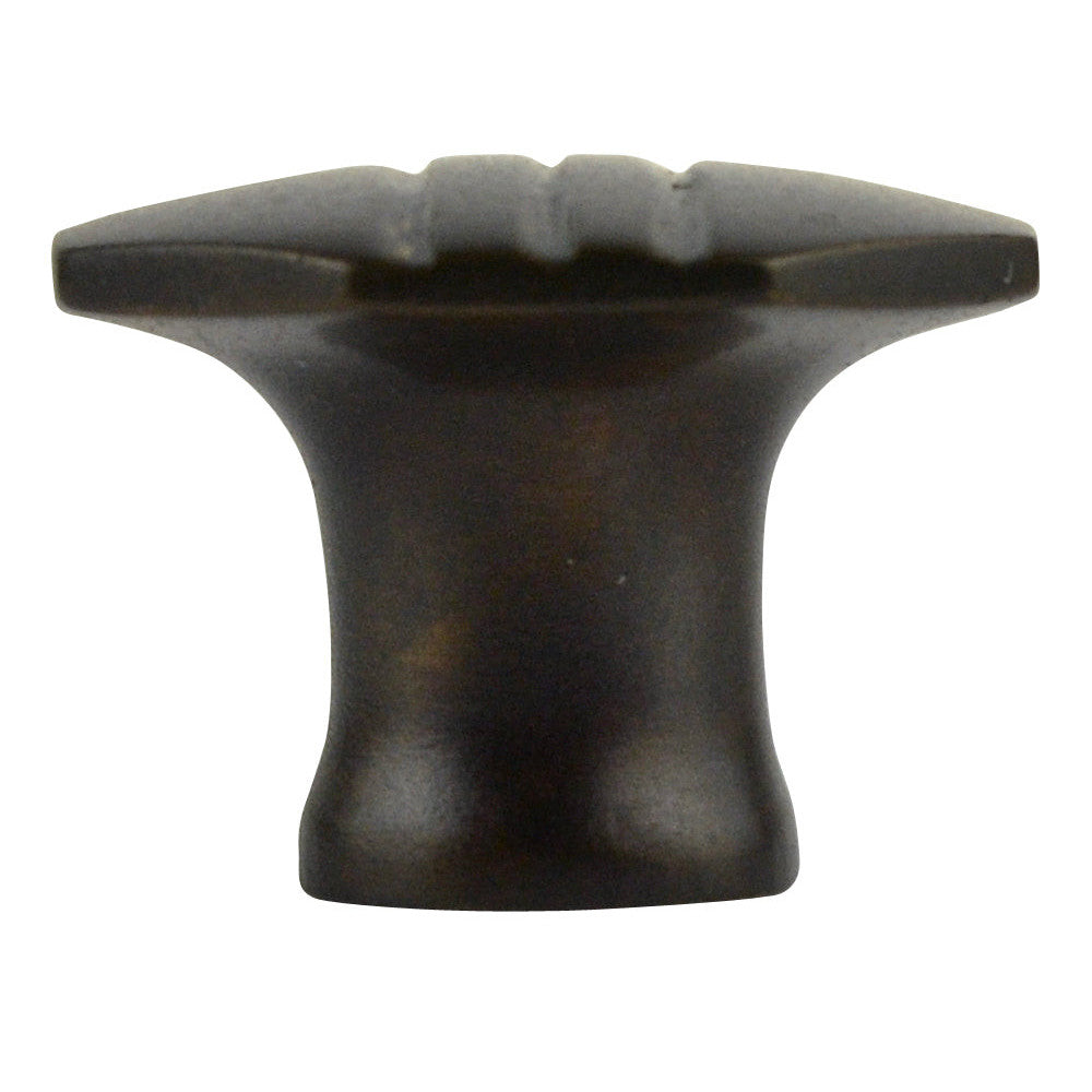 1 1/10 Inch Solid Brass Black Stripe Octagon Knob (Oil Rubbed Bronze Finish) COPPER MOUNTAIN HARDWARE