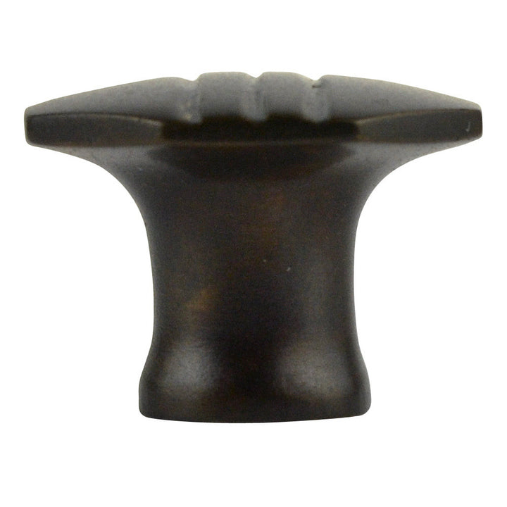 1 1/10 Inch Solid Brass Black Stripe Octagon Knob (Oil Rubbed Bronze Finish) COPPER MOUNTAIN HARDWARE