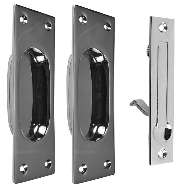 New Traditional Square Pattern Single Pocket Passage Style Door Set (Polished Chrome Finish) COPPER MOUNTAIN HARDWARE