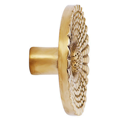 1 1/2 Solid Brass Art Deco Style Round Knob (Polished Brass Finish) COPPER MOUNTAIN HARDWARE