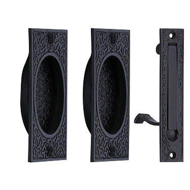 COPPER MOUNTAIN HARDWARE Rice Pattern Passage Style Door Set in Oil Rubbed Bronze by Copper Mountain Hardware