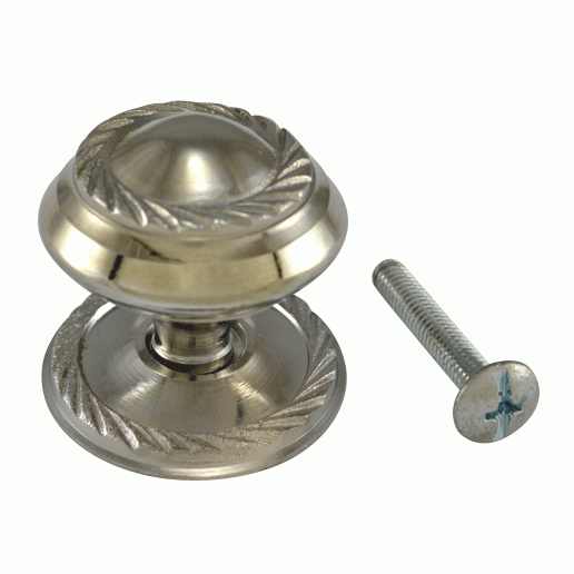 1 Inch Solid Brass Georgian Roped Round Knob (Polished Chrome Finish) COPPER MOUNTAIN HARDWARE